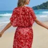 Ditsy Floral Print Batwing Sleeve Cover Up Dress
