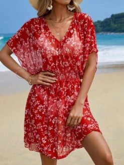 Ditsy Floral Print Batwing Sleeve Cover Up Dress -Shein Clothing Store 1685670032a36300f7c6c6fde83c11607eb80638fd thumbnail 405x552