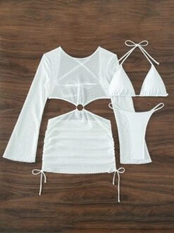 Halter Triangle Bikini Swimsuit With Cover Up -Shein Clothing Store 16859297609f22593bc72fdbcd0a103c2e0b438fc6 thumbnail 405x552