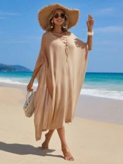 SHEIN Solid Split Thigh Cover Up Dress -Shein Clothing Store 16859346964eab326388f6f7447de916487087edbf thumbnail 405x552