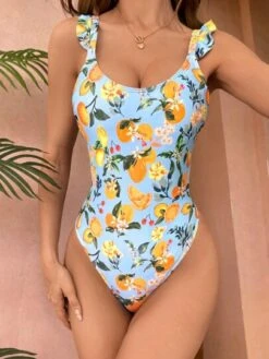 Fruit Print Ruffle Trim One Piece Swimsuit -Shein Clothing Store 1686101561852f7f393b6814c1f5495b5b174356f4 thumbnail 405x552