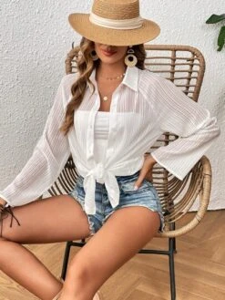 SHEIN VCAY Raglan Sleeve Button Front Kimono Without Camisole -Shein Clothing Store 16862098810da91e85e354c1eee6184a33577f414a thumbnail 405x552