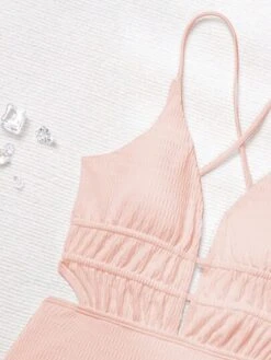 Plain Plunging Neck Backless One Piece Swimsuit -Shein Clothing Store 1686288121c61c33027e090d988f003e4c151763aa thumbnail 405x552