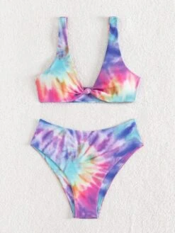 Tie Dye Knot Front Bikini Swimsuit -Shein Clothing Store 1686534959c8ba3d66f7a939faa0289816e7da812c thumbnail 405x552