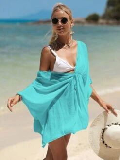 Solid Drawstring Waist Cover Up -Shein Clothing Store 1686537578990877e10019ca9b5c6a553ff116baef thumbnail 405x552