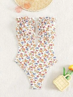Ditsy Floral Print Frill Trim Bandeau One Piece Swimsuit -Shein Clothing Store 1686540892c81c0bad6474f36c55f1d03ef74eaef5 thumbnail 405x552