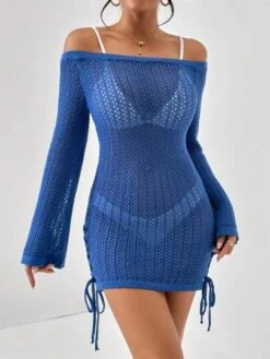 SHEIN Essnce Off Shoulder Drawstring Side Cover Up Dress Without Bikini -Shein Clothing Store 16868138989c4b5f5295a27fef40ac90a72d49af3d thumbnail 405x552
