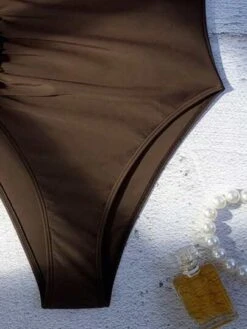 Plain Ruched One Shoulder One Piece Swimsuit -Shein Clothing Store 1686899814bade64609bcc6f8e8c7477bdc15455b3 thumbnail 405x552