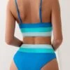 Color Block High Waisted Bikini Swimsuit