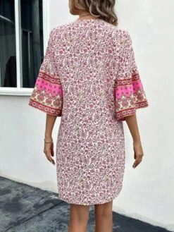 SHEIN VCAY Allover Print Open Front Kimono