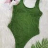 2023 New European And American High Cut One-piece Bikini Sexy Swimsuit Ladies Candy Color One-piece Beach Swimsuit