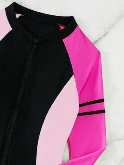 Colorblock Zipper Front Raglan Sleeve One Piece Swimsuit -Shein Clothing Store 1688350063b6a3b3a0d0b5417ceed64090b9342bda thumbnail 405x552