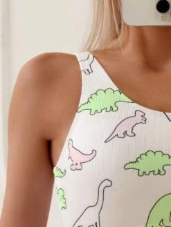 Dinosaur Print Drawstring Side One Piece Swimsuit -Shein Clothing Store 16884433856c9897aa2a6ed2559f25aa3c1b92d2d4 thumbnail 405x552
