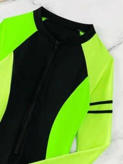 Colorblock Zip Front One Piece Swimsuit -Shein Clothing Store 16893083466ab6701b8fe5a30aa55f620f12e2d88c thumbnail 405x552