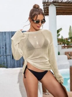 Drawstring Side Drop Shoulder Sun Protection Cover Up Top -Shein Clothing Store 16897487829819fb1857da56def4c95ab03b9b6944 thumbnail 405x552