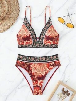 Floral Print High Waisted Bikini Swimsuit -Shein Clothing Store 1689825696e11ba2f9ef2f6761c39deb1c377c3f42 thumbnail 405x552