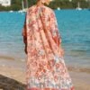 Floral Printed Front Open Sun Protection Kimono