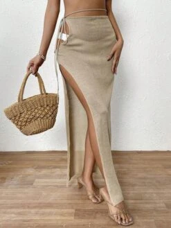 Tie Side Split Thigh Cover Up Skirt -Shein Clothing Store 16899985016a667d36e7bea9667f77ffa9e307672b thumbnail 405x552