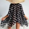 Polka Dot Print Batwing Sleeve Open Front Kimono