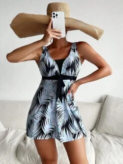 SHEIN Tropical Print Contrast Mesh One Piece Swimsuit -Shein Clothing Store 169017707325ba24d788fd2dcdab34046941705fa4 thumbnail 405x552