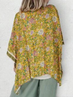 Floral Print Knot Hem Kimono