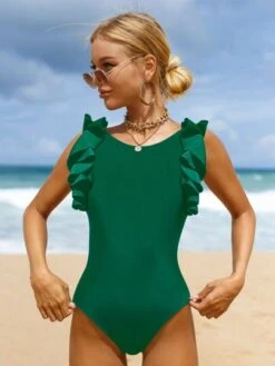 Bikinx Solid Color Ruffled Edge & Backless One Piece Swimsuit -Shein Clothing Store 1690435608bafaf4bdf4ce90432594eedbb2fed21a thumbnail 405x552