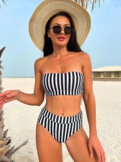 Striped Bandeau Bikini Swimsuit -Shein Clothing Store 1690523415a103a6c40fe038f89febcbe30a825140 thumbnail 405x552