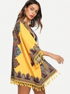 Floral Print Tassel Trim Kimono -Shein Clothing Store 1690535671be67af1804077f82ee40a6bb606b2460 thumbnail 405x552