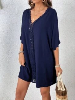 SHEIN VCAY Guipure Lace Panel Batwing Sleeve Cover Up Dress -Shein Clothing Store 169070295220d605a65f5b9d3eb2de45acf1bd0adf thumbnail 405x552