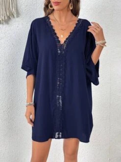 SHEIN VCAY Guipure Lace Panel Batwing Sleeve Cover Up Dress -Shein Clothing Store 1690702954a7106cfdbfa64cd776063344b77312b3 thumbnail 405x552