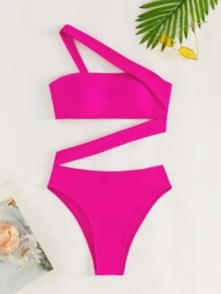Women's One-Piece Swimsuit One Shoulder Pure Color One Piece Swimsuit -Shein Clothing Store 1691639947249a670e4d18f2aa7849eec74d1a9924 thumbnail 405x552
