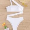 Women's One Piece Swimsuit Sexy Asymmetric Pure Color Mono-bikini