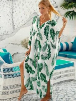 Tropical Print Batwing Sleeve Split Thigh Cover Up -Shein Clothing Store 1692322668388d916f34626815849cdbe60bf59423 thumbnail 405x552